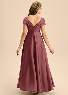 Azazie Rowena Junior Amethyst A-Line Bow Stretch Satin Dress image5