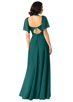 Azazie Chloe Bridesmaid Dresses Peacock A-Line Sweetheart Neckline Chiffon Dress image2