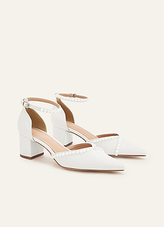 front Spitz zulaufende Pumps mit mittelhohem Absatz, geschlossene Zehenpartie, Hochzeitsschuhe
