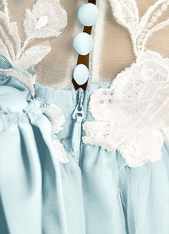 Azazie Sundae Flower Girl Dresses Sea Glass Ball-Gown Lace Dress image8