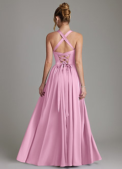 Azazie Francis Brautjungfernkleider A-Linie Korsett Stretch-Satin Kleid Bonbonrosa image2