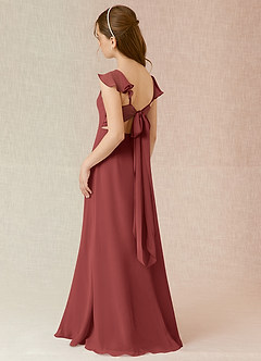 Azazie Everett Junior Terracotta A-Line Chiffon Dress image4