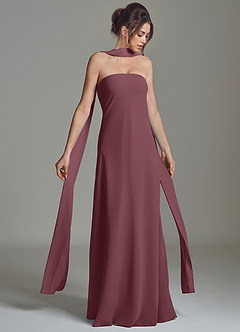 Azazie Ilana Bridesmaid Dresses Sangria A-Line Strapless Chiffon Dress image1