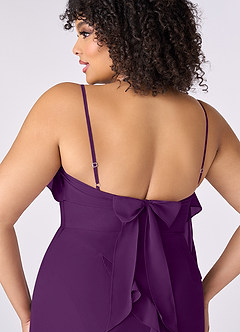 Barbie ♥ Azazie Bridesmaid Dresses Grape Sheath Bow Chiffon Dress image8