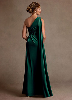 Azazie Aphra Mother of the Bride Dresses Emerald Sheath One Shoulder Velvet Dress image2