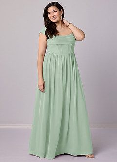Barbie ♥ Azazie Bridesmaid Dresses Agave A-Line Corset Chiffon Dress image11
