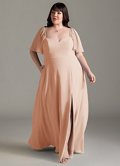 Azazie Chloe Bridesmaid Dresses English Rose A-Line Sweetheart Neckline Chiffon Dress image7