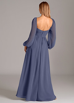 Azazie Alia Bridesmaid Dresses Stormy A-Line Long Sleeve Chiffon Dress image4