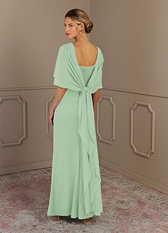 Azazie Dion Mother of the Bride Dresses Dusty Sage Sheath Scoop Stretch Crepe Dress image5
