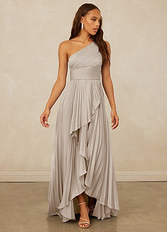 Christian Siriano Bridal for Azazie 1008 Bridesmaid Dresses Frost A-Line One Shoulder Stretch Satin Dress image3