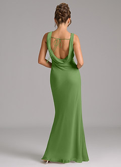 Azazie Rylina Bridesmaid Dresses Basil Mermaid Pleated Chiffon Dress image6