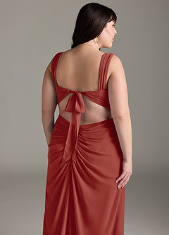 Azazie Jesaphine Robes de demoiselle d'honneur Robe Fourreau en Mousseline de soie Arc Terracotta image14