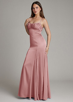 Azazie Avira Suknie dla druhen Syrena Satyna elastyczna Do ziemi Sukienka image6