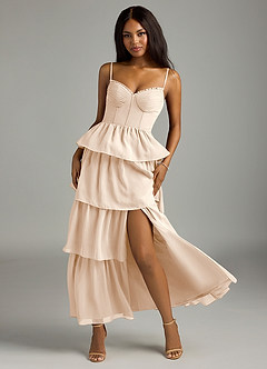 Azazie Kaiden Bridesmaid Dresses White Alabaster A-Line Sweetheart Neckline Chiffon Dress image5