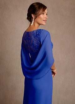 Azazie Forums Mother of the Bride Dresses Royal Blue A-Line Lace Dress image5