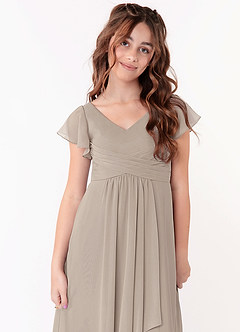 Azazie Omari Junior Klänning av A-Line i Chiffong Ruched image4