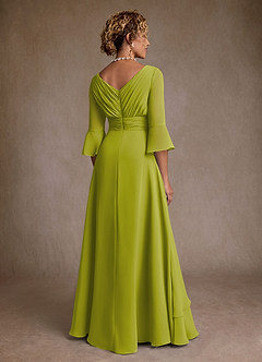 Azazie Eire 신부의 어머니 드레스 A라인 주름진 쉬폰 플로어 길이 드레스 image2