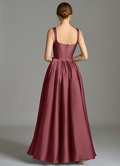 Azazie Verina Bridesmaid Dresses Desert Rose A-Line Pleated Stretch Satin Dress image6
