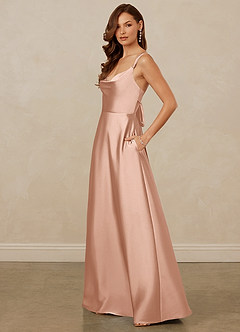 Christian Siriano Bridal for Azazie 1001 Bridesmaid Dresses Rose Gold A-Line Sweetheart Neckline Stretch Satin Dress image4