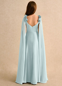 Azazie Rosita Girls Formal Sukienki dla dziewczynek sypiących kwiaty Linia A Pofałdowany Satyna elastyczna Długość podłogi Sukienka image2