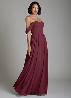 Azazie Loisa Brautjungfernkleider Wandelbar A-Linie Korsett Chiffon Kleid Cabernetrot image6