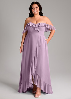 Azazie Lyra Bridesmaid Dresses Wisteria A-Line Chiffon Convertible Dress image11