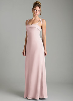 Azazie Ellia Brautjungfernkleider Eine Linie Schleifen Chiffon Kleid Zartrosa image3