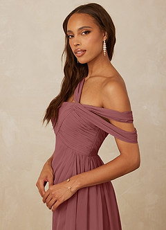 Christian Siriano Bridal for Azazie 1014 Brautjungfernkleider A-Linie Schulterfrei Chiffon Kleid Amethyst image2