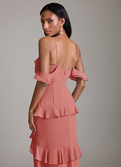 Azazie Chayla Suknie dla druhen Osłona Zza ramienia Szyfon Do ziemi Sukienka image4