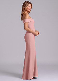 Azazie Luciana Bridesmaid Dresses Dusty Rose Sheath Off the Shoulder Chiffon Convertible Dress image6