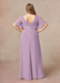 Azazie Alessa Final Sale Wisteria A-Line V-Neck Pleated Chiffon Dress image8