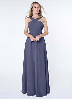 Azazie Kaleigh Bridesmaid Dresses Stormy A-Line Pleated Chiffon Dress image1