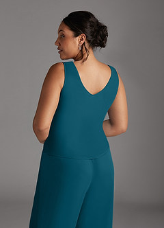 Azazie Frances Mother of the Bride Dresses Ink Blue Jumpsuit/Pantsuit Scoop Mesh Dress image14