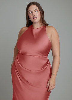 Azazie Evadne Robes à essayer chez vous Robe Fourreau en Satin extensible Plissé Noir image9