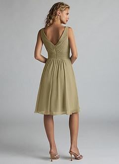 Azazie Grace Bridesmaid Dresses Moss Green A-Line Pleated Chiffon Dress image2