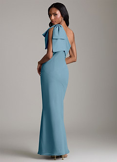 Azazie Yuanna Bridesmaid Dresses Bermuda Mermaid One Shoulder Chiffon Dress image2