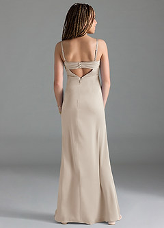 Azazie Leonis Junior Frost A-Line Pleated Stretch Satin Dress image2