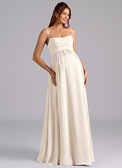 Azazie Saige Maternity Bridesmaid Dresses A-Line Pleated Chiffon Floor-Length Dress image7