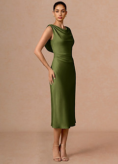 Evarine Olive Midi Dress image3