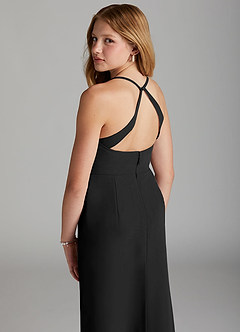 Azazie Becca Junior Black Mermaid Chiffon Dress image2