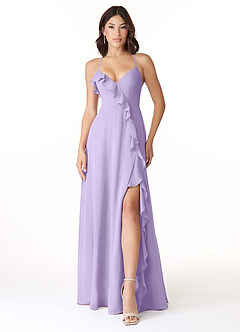 Azazie Tarni Bridesmaid Dresses Lilac A-Line Chiffon Dress image1