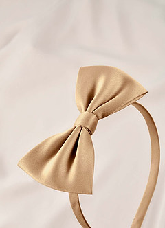 front Junior Bridesmaid Stretch Satin Headband