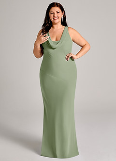 Azazie Rylina Bridesmaid Dresses Pistachio Mermaid Pleated Chiffon Dress image10