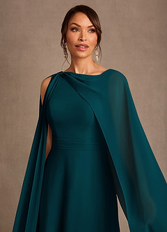 Azazie Liddie Mother of the Bride Dresses Pine A-Line Pleated Chiffon Dress image5