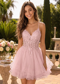Viviara Pink Mini Dress | Azazie