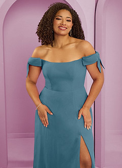 Barbie ♥ Azazie Jurken voor bruidsmeisjes Converteerbaar Jurk van Chiffon met A-Lijn Off the Shoulder Bermuda image11