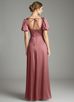 Azazie Fyona Suknie dla druhen Linia A Pofałdowany Satyna elastyczna Do ziemi Sukienka image7