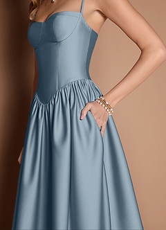 Ottilie Powder Blue Pleated Midi Dress image5