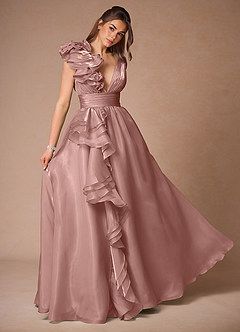Vespera Pink Ruffles Gown image3