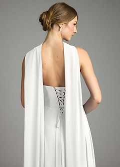 Azazie Ayla Abiti da Damigella Abito A-Line in Chiffon Scollo a Cuore Bianco image11